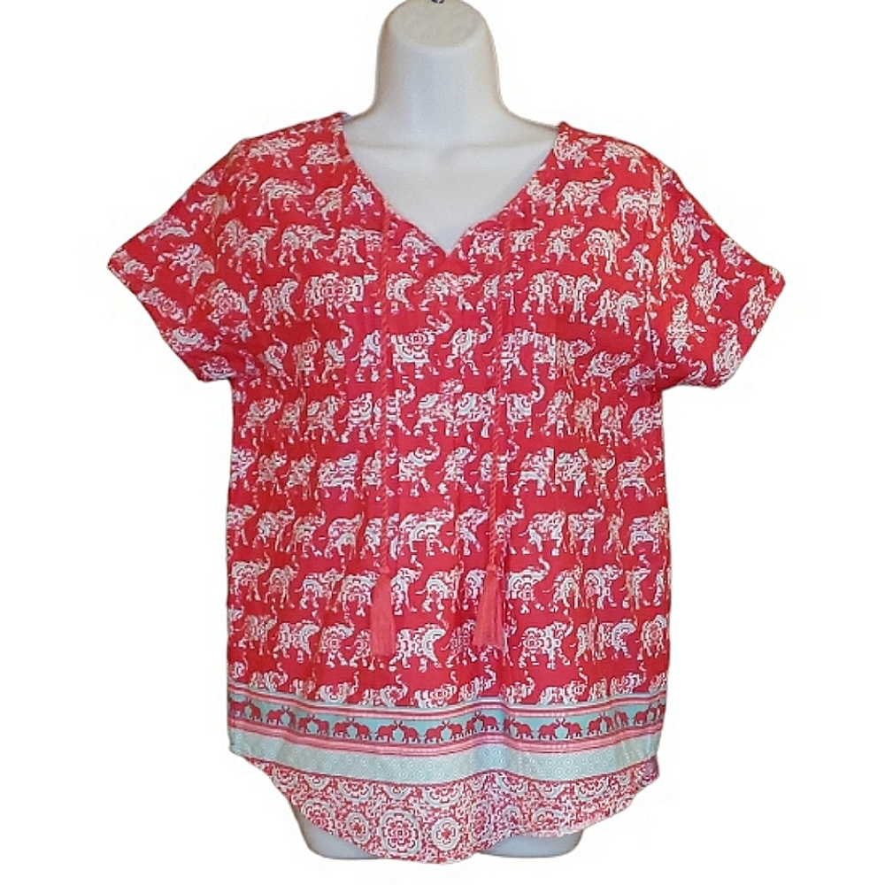 Caribbean Joe - Colorful Tropical Bliss Blouse - S - LN